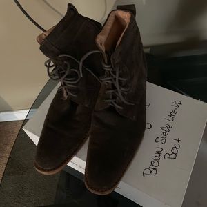 Brown Suede lace up Boot Custom Made